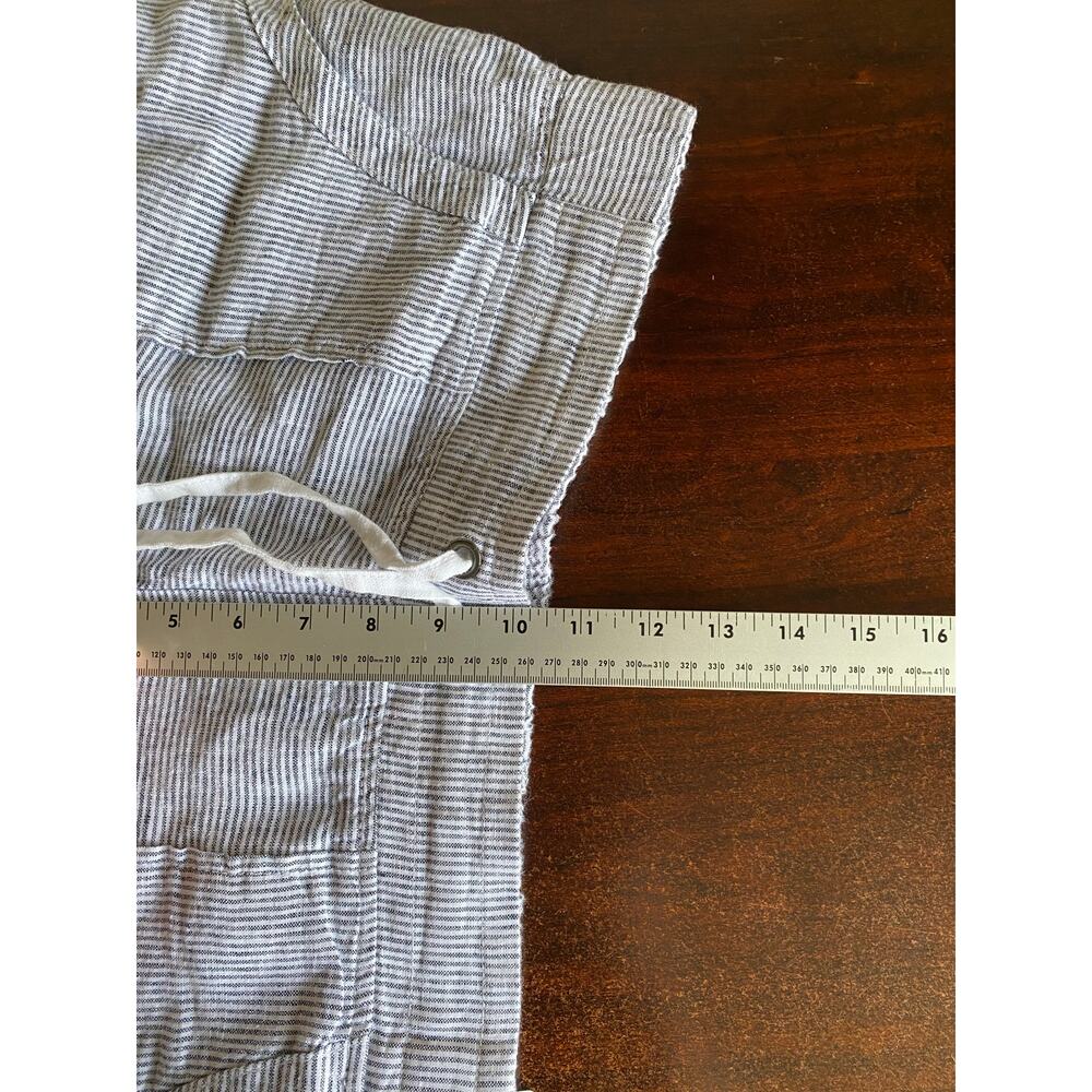NWT Athleta navy stripe linen midi shorts 213047 Coastal Nautical  Vacation 12 - Picture 10 of 10
